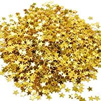 Confeti de Estrella Dorado Confeti Metálico de Mesa Lentejuelas para Decoraciones de Fiesta y Boda- 30 Gramos- 1 onza
